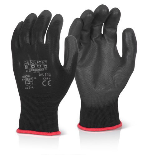 Beeswift Pu Coated Glove Black Black XL (Box of 10)