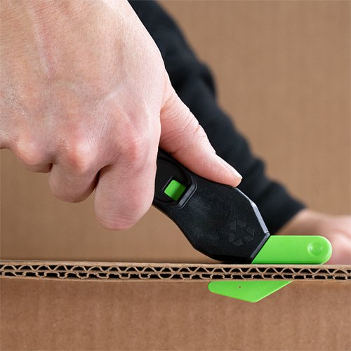 Klever Eco Xchange 30 Safety Cutter Black/Green Box 10 Knives & Knife Blades ECO-200XC-30EXN