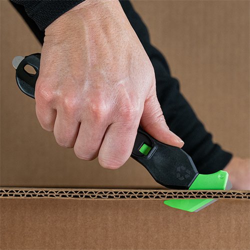 Klever Eco Xchange 35 Safety Cutter Black/Green Box 10 Knives & Knife Blades ECO-200XC-35EXN