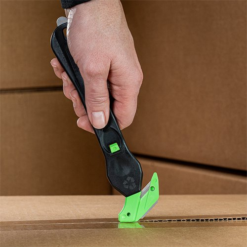 Klever Eco Xchange 35 Safety Cutter Black/Green Box 10