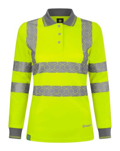 Envirowear Recyclable Womens Hi Vis L/S Polo Shirt Sy 14 (XL)