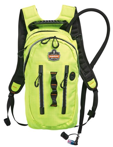 EY5157Y | Premium Cargo Hydration Pack: Keep workers organized and hydrated with this unique cargo hydration backpack. Features, Durable 600D water-resistant rip stop polyester shell, Vented shoulder straps and back for maximum breathability, 8mm EVA foam padding on shoulder straps for added comfort, Five zippered compartments, multiple d-rings and nylon daisy chain webbing for gear storage, Insulated pack and tube keeps water cool, 100% anti-microbial bite valve with cover to protect against contaminants, Breakaway shoulder straps for added safety, Dual Cap bladder featuring smaller (60mm) cap nestled into larger (80mm) cap for easy water and ice filling, Capacity: 3L (3000mL) / 101oz / 3.3 hours Application, Fire/Rescue/EMT, Construction, Freight/Baggage, Oil/Gas Refining, Drilling/Mining, Landscaping/Grounds