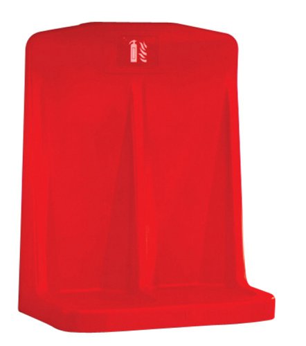 Red Double Fire Extinguisher Stand C / W Recessed Base   FS0022