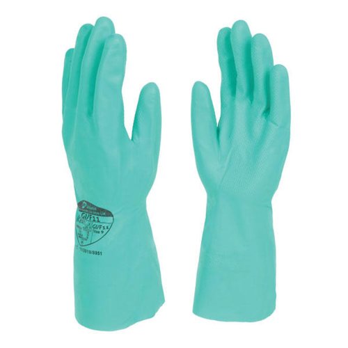 Shield Gi/F11 Green Nitrile Industrial Glove Size 07 (S)