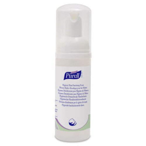 GJ5696-24 | PURELL® Hygienic Hand Sanitising FoamThe same PURELL quality in a non-aerosol foaming formula. Contains ethyl alcohol and moisturisers to help keep skin healthy. Conforms to EN 1500, bactericidal according to EN 1040, and yeasticidal according to EN 1275. Fragrance free and dye free. Refill made with the new GOJO SMART-FLEX Technology.