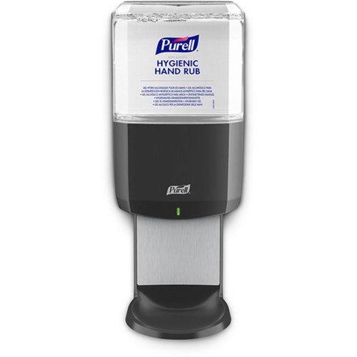 GJ6424-01 | GJ6424-01PURELL® ES6 Hand Sanitiser Dispenser Touch-Free Dispenser for PURELL® Hand SanitiserHAND SANITISER - NOT INCLUDED Reliable, touch-free hand sanitiser dispenser. Elegant design complements décor AT-A-GLANCE refills provide the easiest way to see when refills need to be changed Uses PURELL® ES6 1200 mL PURELL® Advanced Hygienic Hand Rub refills Dispenser and formulation are calibrated to provide the optimal dose for effective hand hygiene Includes 4 ”C” cell batteries - no tools required for replacing batteries SANITARY SEALED PET refill bottle with removable collar for easy recycling LOCK OR NOT technology - can convert to a locking system Guaranteed Reliability: We stand behind it for the life of the dispenser Also available in White (6420-01)REFILL:GJ6462-02 PURELL ADVANCED HYGIENIC HAND RUB 1200ML