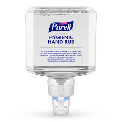 GJ7762-02 | PURELL® Advanced Hygienic Hand Rub 1200 mL Refill for PURELL® ES8 Dispenser A hygienic hand rub that feels great to use and is clinically proven to maintain skin health. Includes moisturisers to help keep skin healthy Kills 99.99% of most common germs that may be harmful Conforms to: Bactericidal according to EN 1500 (hand sanitiser), EN 12791 (surgical rub), virucidal according to EN 14476 70% alcohol formulation is suited for frequent use by hospital staff No-rinse hygienic hand rub Specially formulated with moisturisers to leave hands feeling soft and refreshed Recommended on visibly clean hands and in conjunction with a hand hygiene regime Passed food tainting test in accordance with EN 4120:2007 AT-A-GLANCE refills: Monitor product level with just one loo. SANITARY SEALED PET refill is easily recycledDISPENSER CODE:GJ7720-01GJ7724-01