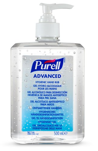 Purell Advanced Hygienic Hand Rub 12 X 500ml 500ml Hand Soap, Creams & Lotions GJ9268-12