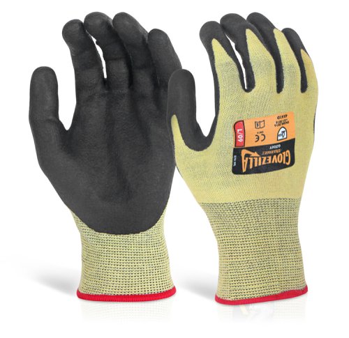 Beeswift Glovezilla Nitrile Palm Coated Glove Yellow XL (Pair)