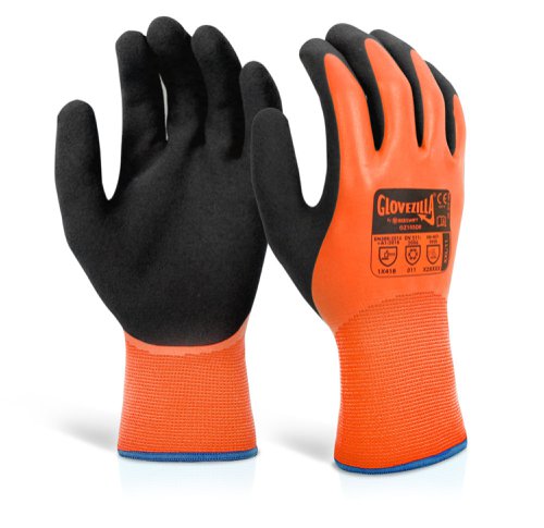 GZ105ORL Beeswift Glovezilla Latex Thermal Glove Orange L (Pack of 10)