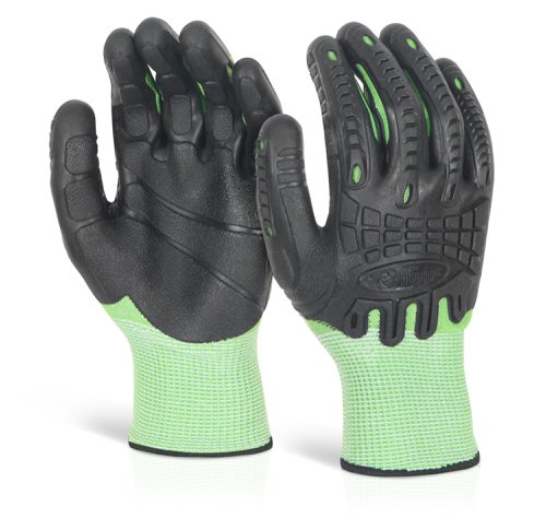 Beeswift Cut Resistant Fully Coated Impact Glove Green L (Pair)