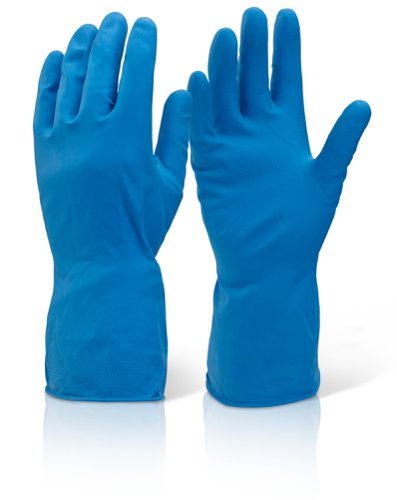 Beeswift Household Washing Up Glove Medium Weight Blue Glove Large