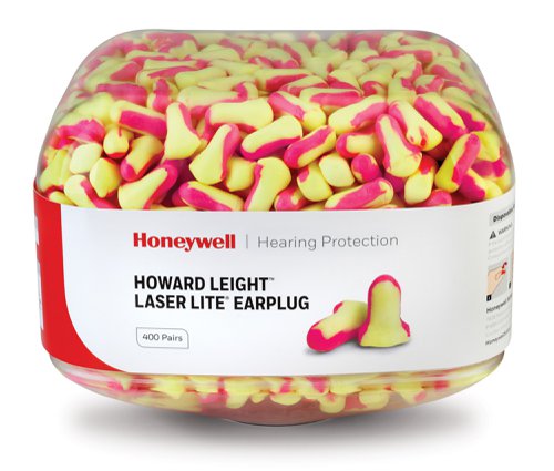 Howard Leight Laser Lite Earplug Refills Canister 400 Pairs (Pack of 2) Ear Plugs HL50129776-001N