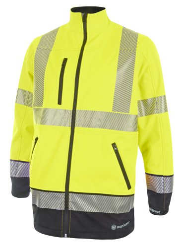 Beeswift High Visibility  Two Tone Softshell Saturn Yellow / Navy XL