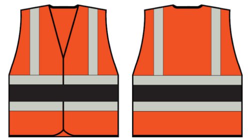 Beeswift High Visibility Orange Vest With Black Band Large