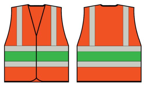 Beeswift High Visibility Orange Vest With Green Band 4XL