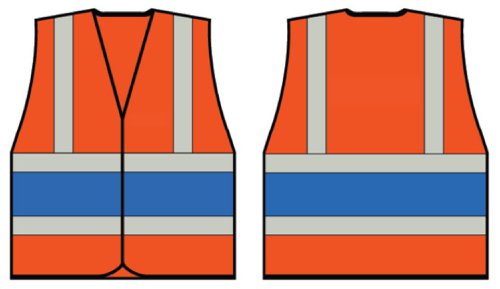 Beeswift High Visibility Orange Vest With Royal Band Large