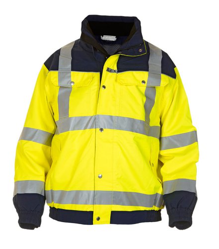 Hydrowear Furth High Visibility Simply No Sweat Pilot Jacket Two Tone Saturn Yellow / Navy 2XL