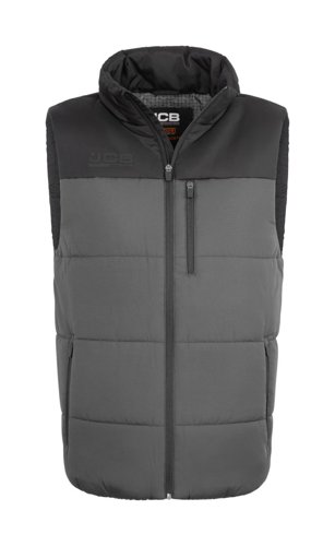 JCB Unisex Padded Gilet Grey/Black 2XL