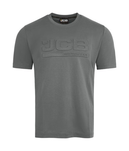 JCB Unisex 3D Embossed T-Shirt Grey 2XL