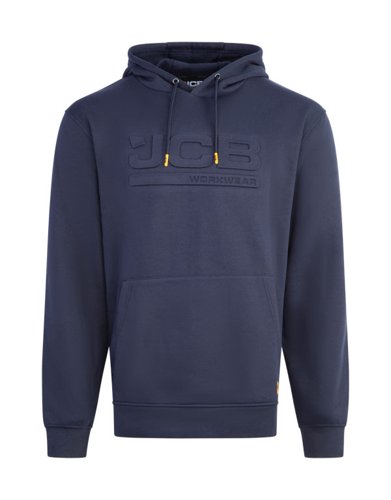 JCB Unisex Embossed Hoody Navy 2XL