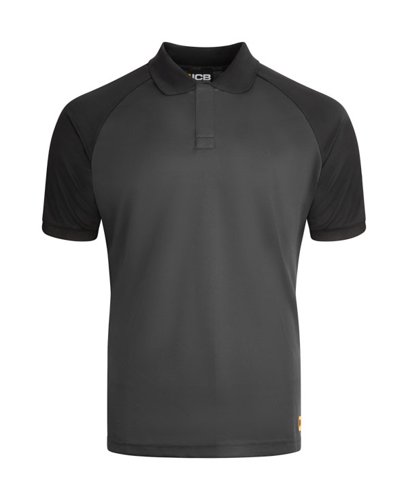 JCB Unisex Classic Collar Polo Shirt Grey/Black 2XL