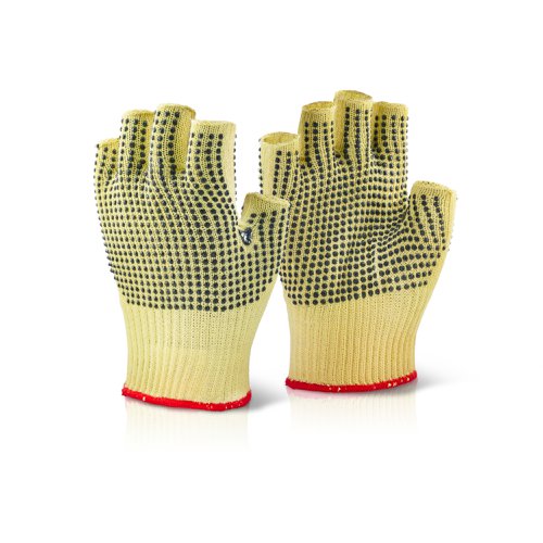 Reinforced Fingerless Dotted Gloves