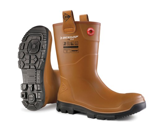 Dunlop Purofort Rigpro Full Safety Fur Lined Tan 13