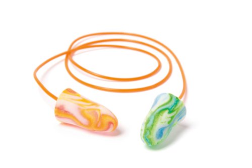MOL7801 | Corded, Comfortable PU foam earplugs suited to protect against long-term exposure, Soft material that is easy to insert. Bright & colourful, Packed in pairs inside the box - poly bags, not loose, SNR = 35dB Conforms to EN352-2:2002.