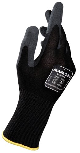M-MAPA541 | Comfort, suppleness and high dexterity without any compromise on breathability and durability, Comfort: high suppleness and flexibility, dexterity at fingertips, proven breathability, Resistance: Extended use guaranteed by our exclusive process ResiComfort, coating provides resistance to friction, Washable: 1 time at 40°C, STANDARD 100 by OEKO-TEX® / Dermatological certification / Silicon Free / DMF free, Nitrile foam sandy palm, Interior seamless textile support finish, Reinforced grip exterior finish, EN 388:2016 Protective gloves against mechanical risks 4121A, EN 407 Protective gloves against thermal risks X1XXXX Key applications include: Automotive/mechanical industry, Assembly of small parts, Automotive assembly, Fitting small screws and fasteners, Precision assembly, Precision mechanical work, Mechanical maintenance Other industries, Packaging, Warehousing and receipt of goods