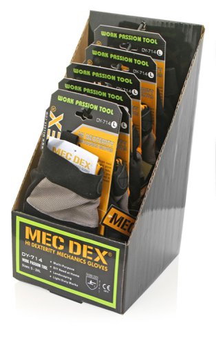 Mec Dex Work Passion Tool Mechanics Glove Grey / Gold XL (Pair)  MECDY-714XL