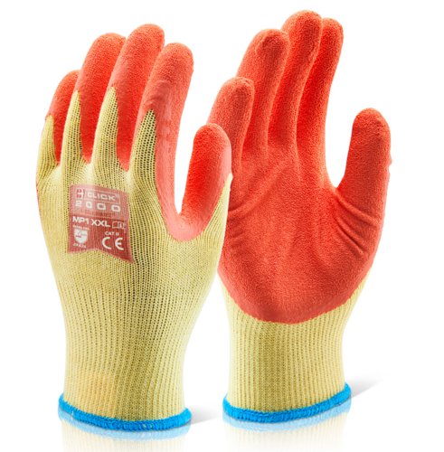 Beeswift MultiPurpose Latex Palm Coated Gloves Orange S Re-usable Gloves WW1747