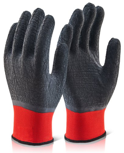 M/P F/C Black Latex Poly Glove
