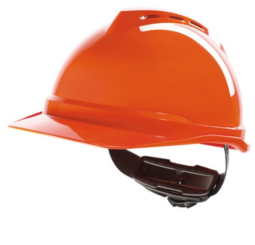 MSA V-Gard 500 Vented Safety Helmet Hi Vis Orange 