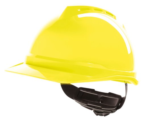 MSAGV4A2HY MSA V-Gard 500 Vented Safety Helmet Hi Vis Yellow 