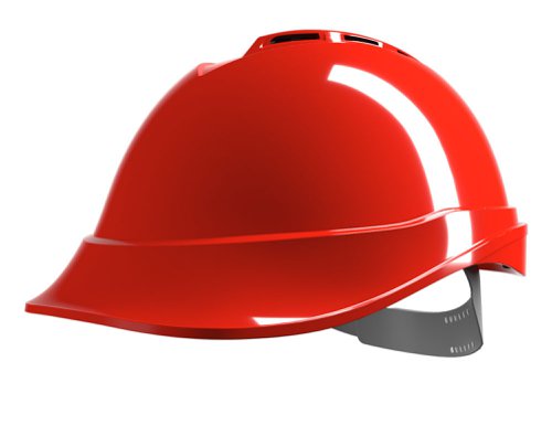 MSA V-Gard 200 Vented Safety Helmet Red 