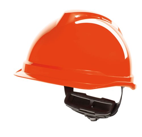 MSA V-Gard 520 Peakless Safety Helmet Hi Vis Orange 