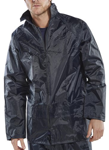 Beeswift B-Dri Weatherproof Jacket with Hood Lightweight Nylon Navy