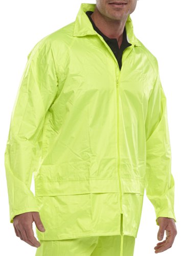 Beeswift B-Dri Weatherproof Jacket with Hood Lightweight Nylon Saturn Yellow