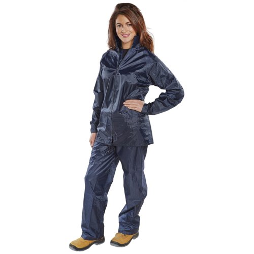Beeswift Nylon BDri Weatherproof Suit Navy Blue 4XL