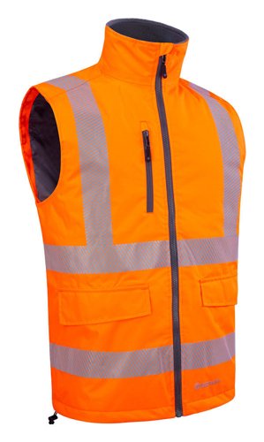 Mens Bodywarmer Fluorescent Orange 5XL