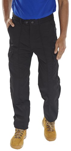 Beeswift Poly Cotton Work Trousers  Black 28