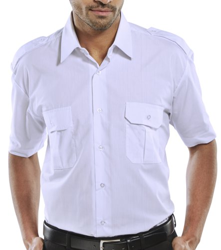 Beeswift Pilot Shirt Short Sleeve White 14.5