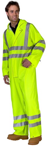 The Beeswift Super B-Dri PU Coverall is made from a breathable polyester fabric with a weatherproof PU coating. Featuring a hood with drawcord, zipped closure to the front with stud flap and elasticated storm cuffs, the B-Dri Coverall keeps out the elements. With studded ankles for fit and stitched and welded seams, plus retro reflective tape, the Bseen conforms to EN ISO 20471 Class 3 High Visibility, in addition to EN343 Class 3 Water Penetration and Class 1 Air Permeability.