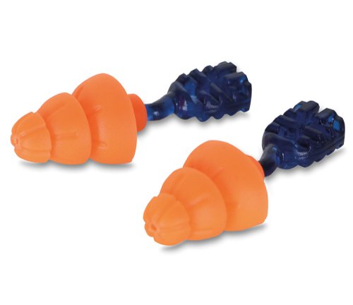Beeswift Orange Tri Flange Reusable Earplugs Snr 34 (Box of 200) Ear Plugs QED602
