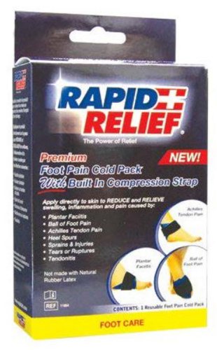 Rapid Aid Foot Pain Cold Pack C / W Built In Compression Strap 6”X 9” 