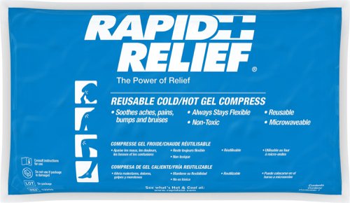Rapid Aid Reusable Hot / Cold Gel Compress C / W Contour Gel 5”X 9” 