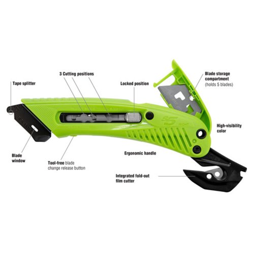 S-5R S5 safety cutter green (right)