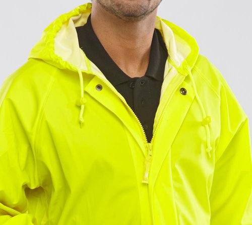 Made from polyester with PU coating, this Beeswift Super B-Dri Coverall features a hood with drawcord for a snug fit. With a zipped front closure and stud flap, the Coveralls have elasticated wind cuffs and studded ankles to keep dry. Fully stitched and welded seams ensure the wearer keeps dry on the inside.