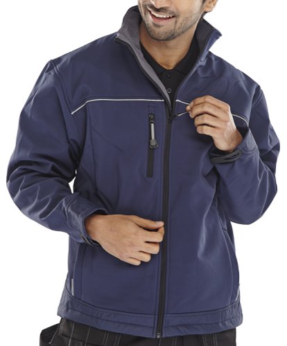Beeswift Click Soft Shell Jacket Water Resistant Windproof Navy